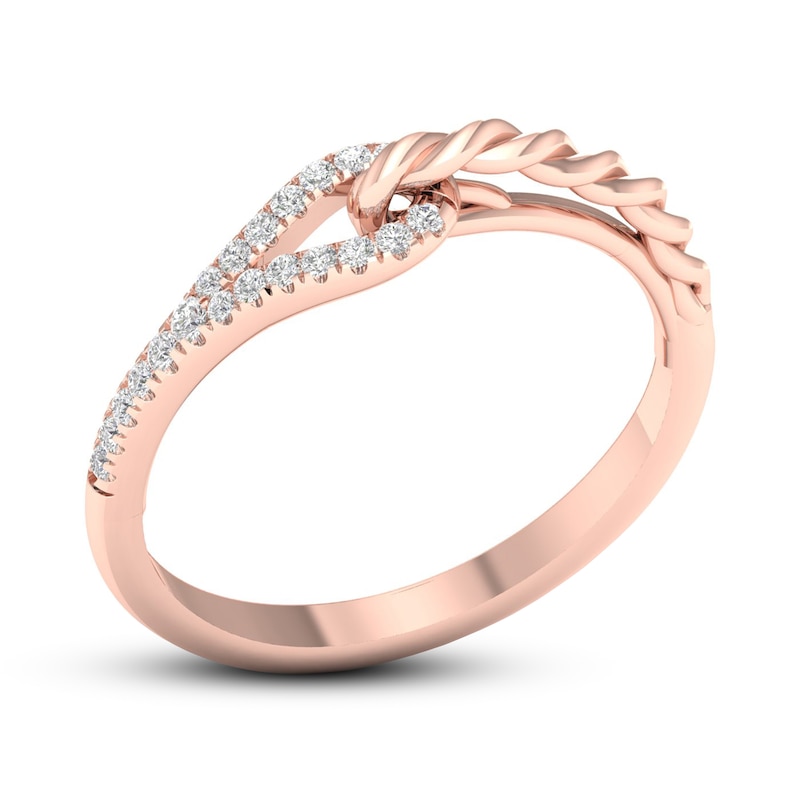 Main Image 4 of Love + Be Loved Diamond Ring 1/10 ct tw 10K Rose Gold