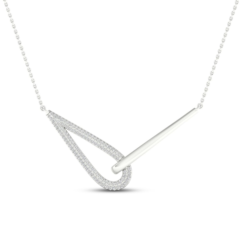 Main Image 1 of Love + Be Loved Diamond Necklace 1/3 ct tw Sterling Silver 18&quot;