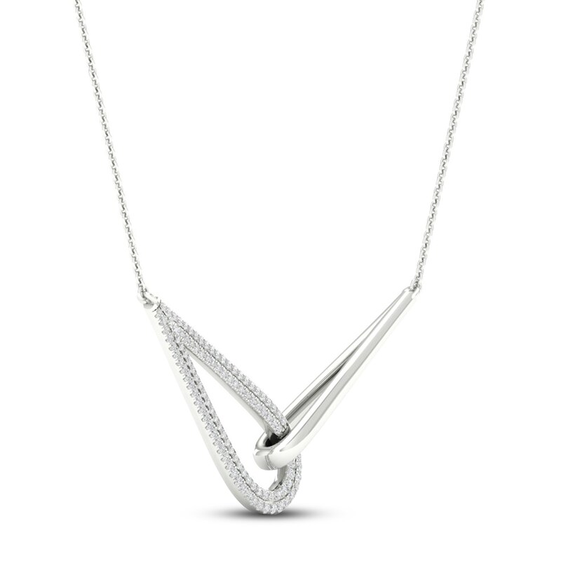 Main Image 2 of Love + Be Loved Diamond Necklace 1/3 ct tw Sterling Silver 18&quot;