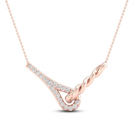 Love + Be Loved Diamond Necklace 1/6 ct tw 10K Rose Gold 18"