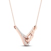 Thumbnail Image 1 of Love + Be Loved Diamond Necklace 1/6 ct tw 10K Rose Gold 18"