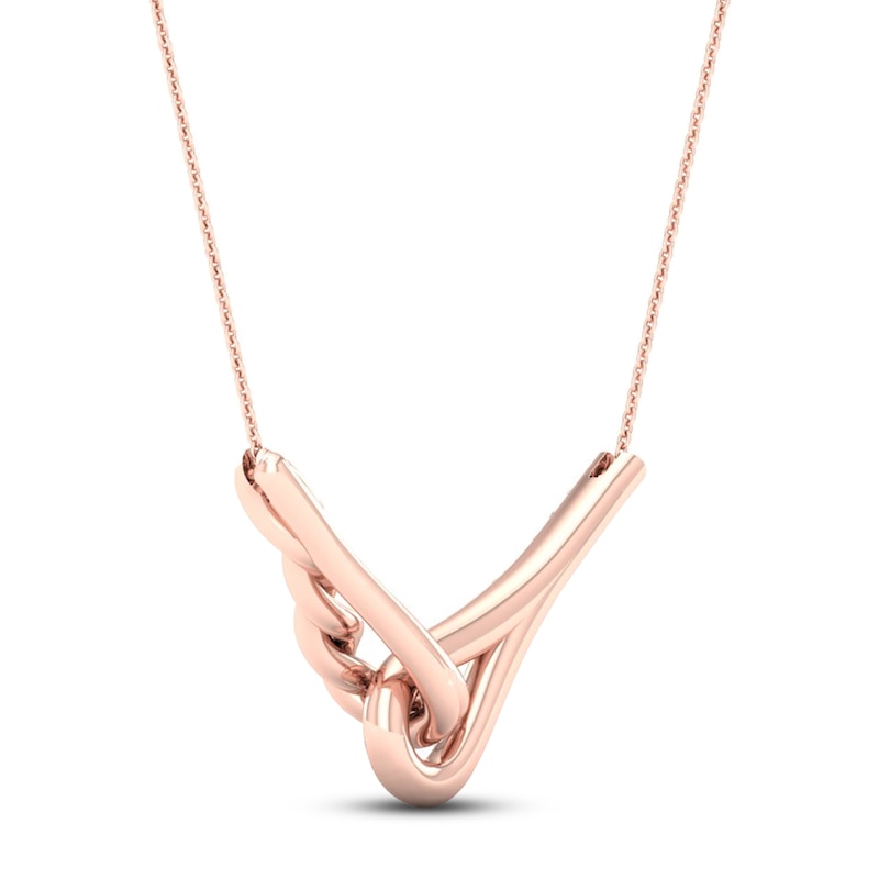 Love + Be Loved Diamond Necklace 1/6 ct tw 10K Rose Gold 18"