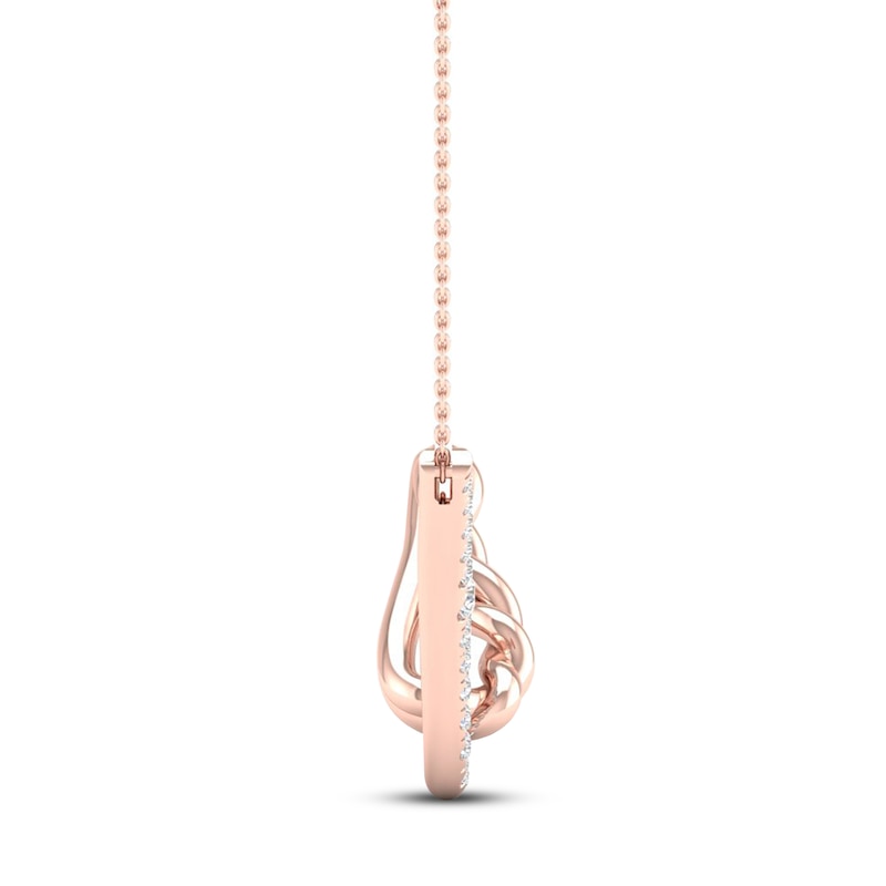 Main Image 4 of Love + Be Loved Diamond Necklace 1/6 ct tw 10K Rose Gold 18&quot;