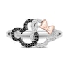 Disney Treasures Mickey & Minnie Mouse Diamond Ring 1/4 ct tw Round-Cut Sterling Silver & 10K Rose Gold