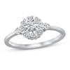 Thumbnail Image 1 of Diamond Heart Halo Ring 1/10 ct tw Round-Cut Sterling Silver