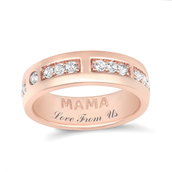 Morse Code MAMA Ring (1 Stone and Line)