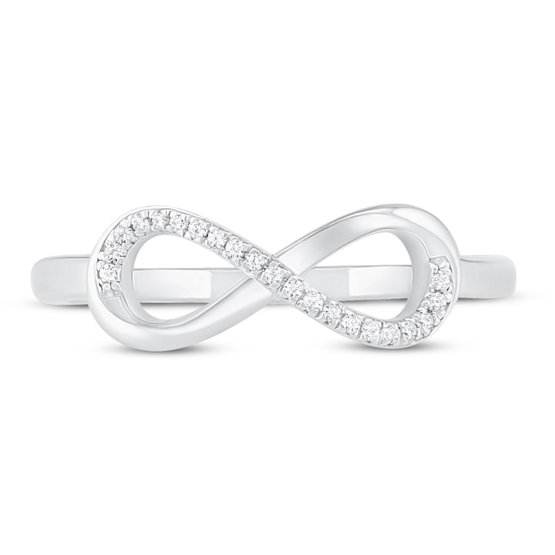 Diamond Infinity Ring 1/20 ct tw 10K White Gold