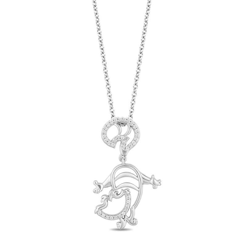 Main Image 1 of Disney Treasures Alice in Wonderland &quot;Cheshire Cat&quot; Diamond Necklace 1/10 ct tw Sterling Silver 17&quot;