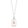Disney Treasures Alice in Wonderland "Alice" Diamond Necklace 1/6 ct tw Sterling Silver & 10K Rose Gold 17"