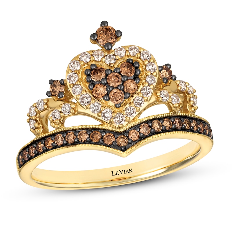 Main Image 1 of Le Vian Chocolate Diamond Royalty Tiara Ring 1/2 ct tw 14K Honey Gold