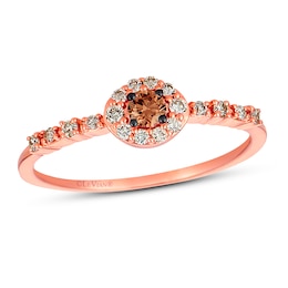 Le Vian Chocolate Diamond Ring 1/4 ct tw 14K Strawberry Gold