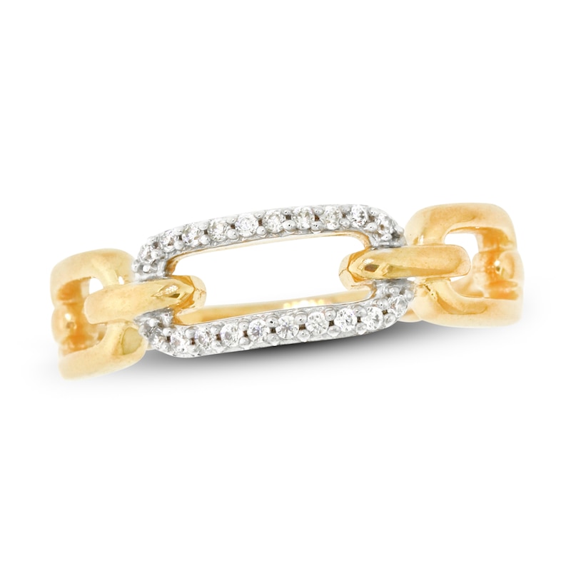 Main Image 1 of Diamond Paperclip Ring 10K Yellow Gold