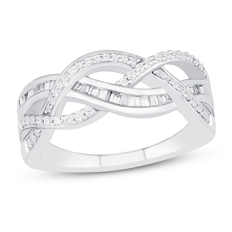 Main Image 1 of Diamond Twist Ring 1/3 ct tw 10K White Gold