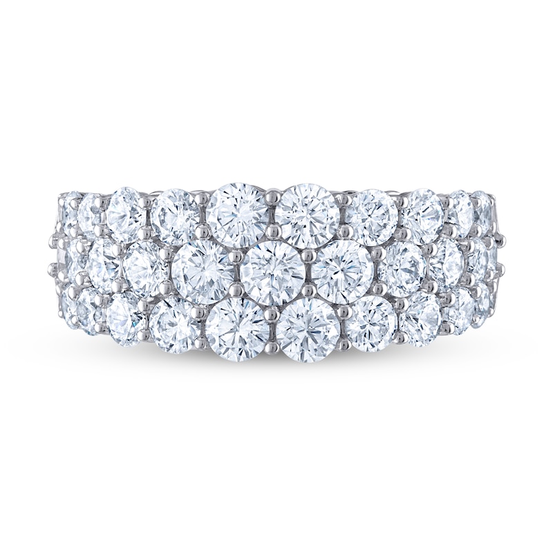 Main Image 3 of THE LEO Diamond Anniversary Ring 3 ct tw Round-Cut 14K White Gold