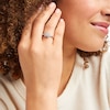 Thumbnail Image 3 of Diamond Square Halo Promise Ring 1/4 ct tw 10K White Gold