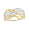 Thumbnail Image 1 of Diamond Swirl Ring 1/10 ct tw Round-Cut 10K Yellow Gold