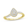 Thumbnail Image 1 of Pear-Shaped Diamond Halo Promise Ring 1/4 ct tw 10K Yellow Gold