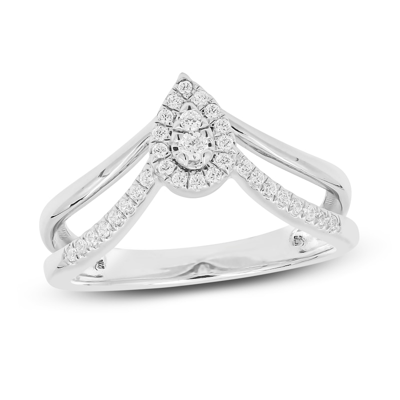 Main Image 1 of Diamond Ring 1/5 ct tw Round-cut 10K White Gold