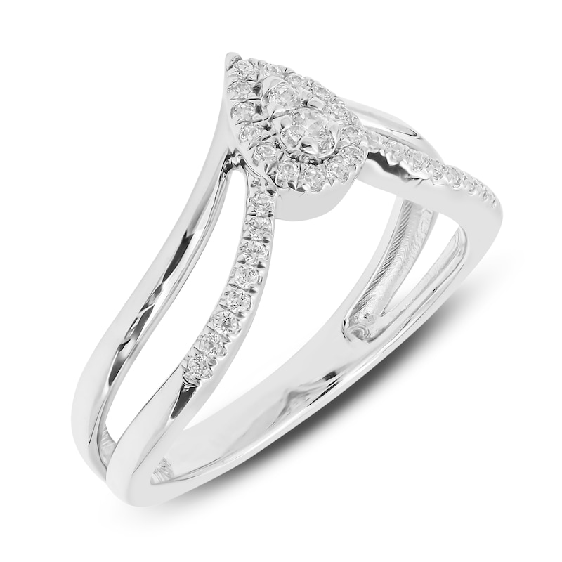 Main Image 2 of Diamond Ring 1/5 ct tw Round-cut 10K White Gold