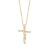 Thumbnail Image 1 of Hallmark Diamonds Cross Necklace 1/8 ct tw 10K Yellow Gold 18&quot;