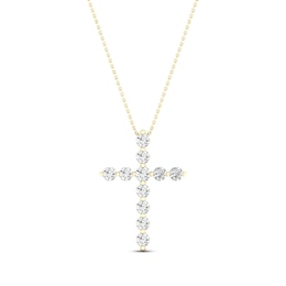 Lab-Created Diamonds by KAY Cross Necklace 1/2 ct tw 14K Yellow Gold 18&quot;