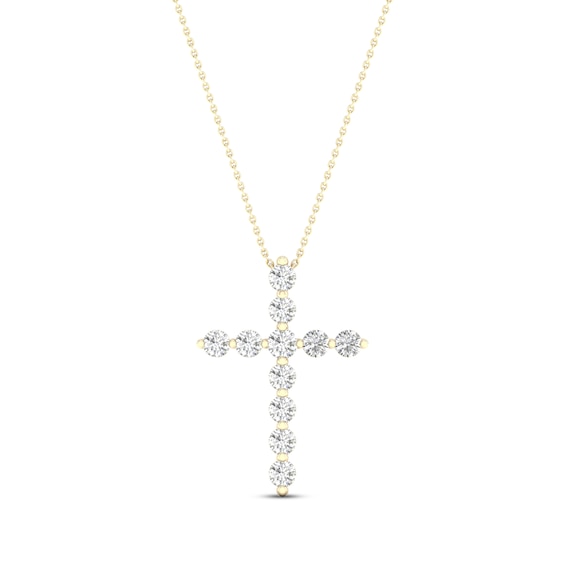KAY Lab-Grown Diamonds Cross Necklace 1/2 ct tw 14K Yellow Gold 18"