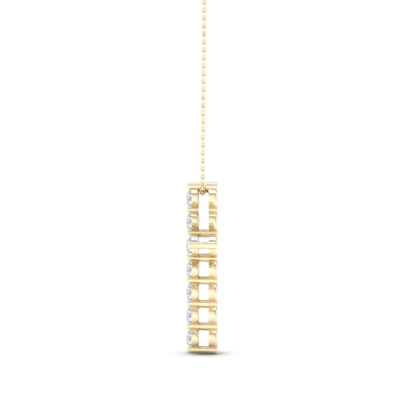 Lab-Created Diamonds by KAY Cross Necklace 1/2 ct tw 14K Yellow Gold 18"