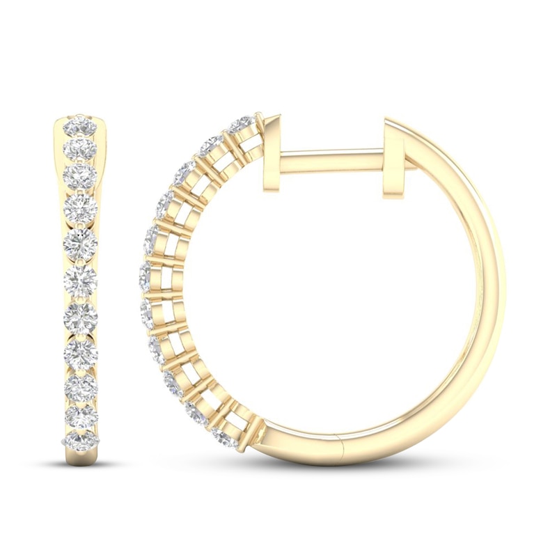 Lab-Created Diamonds by KAY Hoop Earrings 1/2 ct tw 14K Yellow Gold