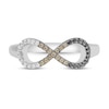Thumbnail Image 3 of Brown/Black/White Infinity Diamond Ring 1/5 ct tw Round-cut Sterling Silver
