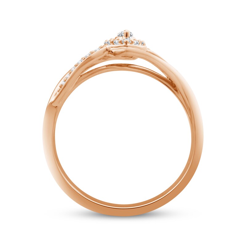 Diamond Ring 1/4 ct tw Marquise & Round 10K Rose Gold