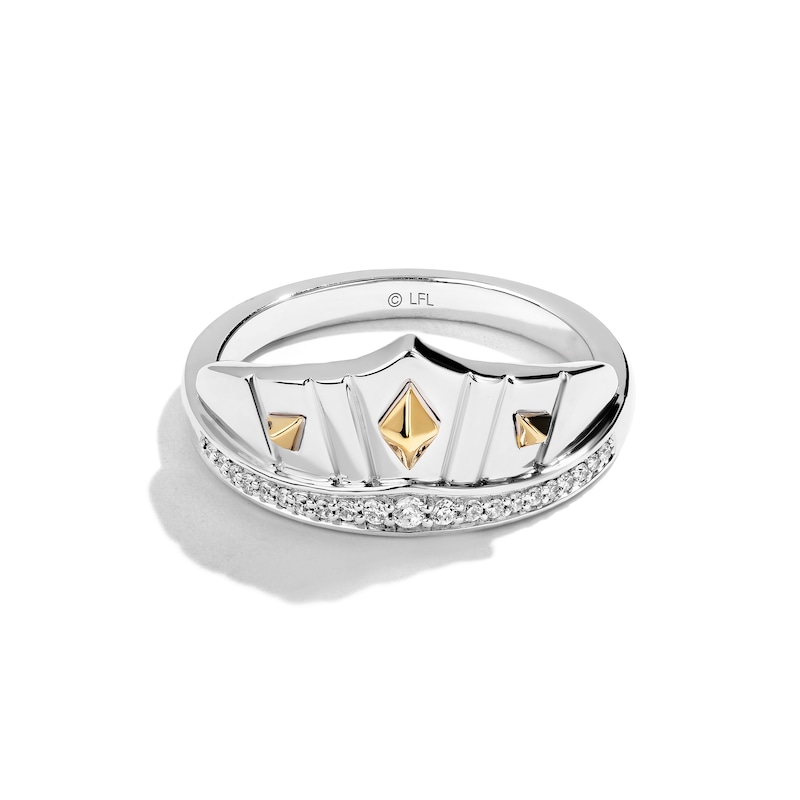 Star Wars Ahsoka Tano Ring 1/10 ct tw Diamonds Sterling Silver & 10K Yellow Gold