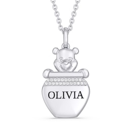 Disney Treasures Winnie the Pooh Diamond Necklace 1/20 ct tw Sterling Silver 17"