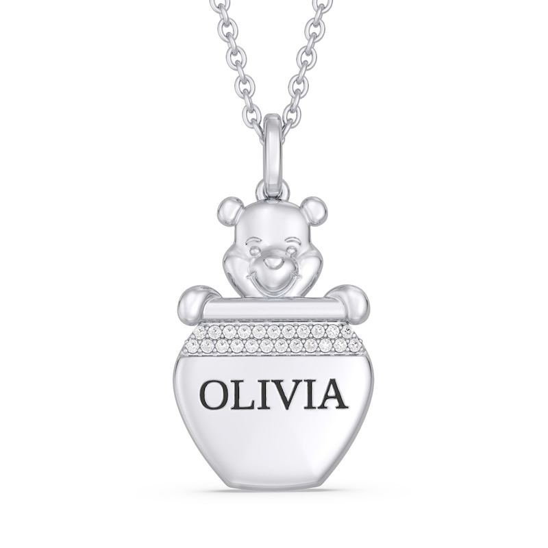 Main Image 1 of Disney Treasures Winnie the Pooh Diamond Necklace 1/20 ct tw Sterling Silver 17&quot;