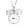 Thumbnail Image 1 of Disney Treasures Minnie Mouse Diamond Necklace 1/10 ct tw Sterling Silver 17&quot;