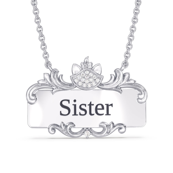 Disney Treasures The Aristocats Diamond Necklace 1/20 ct tw Sterling Silver 17"