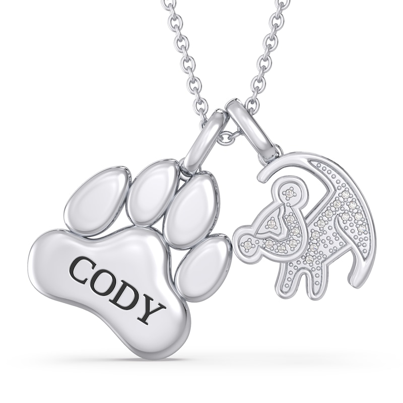 Main Image 1 of Disney Treasures The Lion King Diamond Necklace 1/20 ct tw Sterling Silver 17&quot;