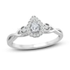 Thumbnail Image 1 of Pear-Shaped Diamond Halo Promise Ring 1/6 ct tw 10K White Gold