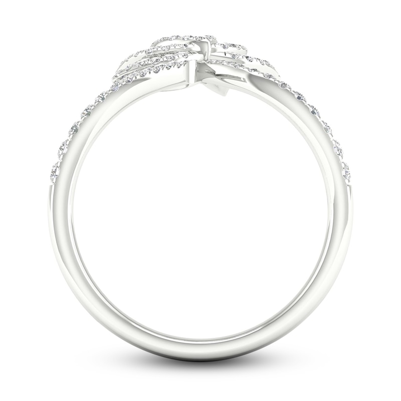 Main Image 3 of By Women For Women Diamond Lotus Ring 1/4 ct tw Round-cut 10K White Gold