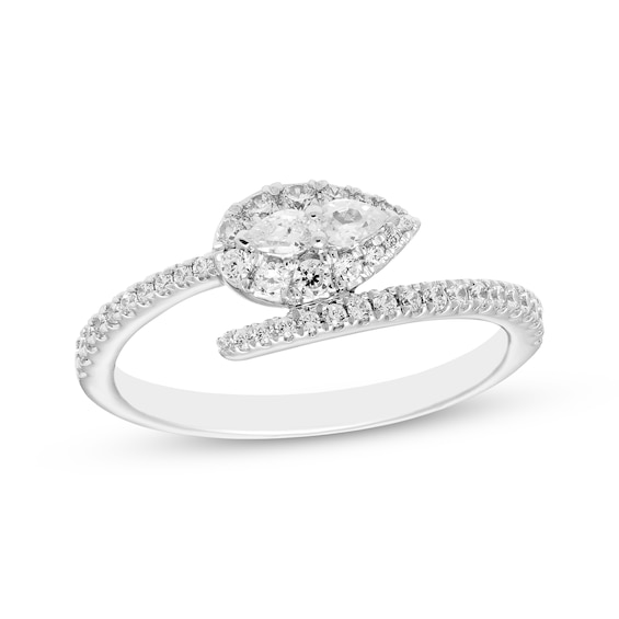 Kay Forever Connected Diamond Ring 1/3 ct tw Pear & Round-cut 10K White Gold