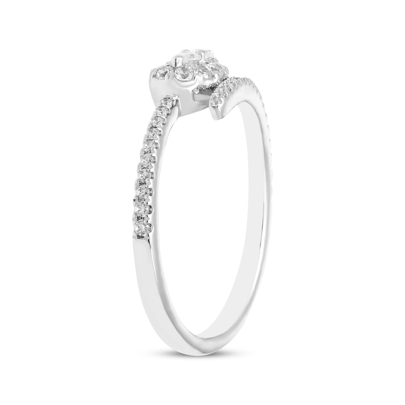 Forever Connected Diamond Ring 1/3 ct tw Pear & Round-cut 10K White Gold