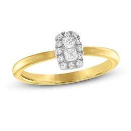Forever Connected Diamond Ring 1/5 ct tw Princess & Round-cut 10K Yellow Gold