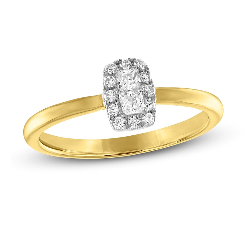Main Image 1 of Forever Connected Diamond Ring 1/5 ct tw Princess & Round-cut 10K Yellow Gold