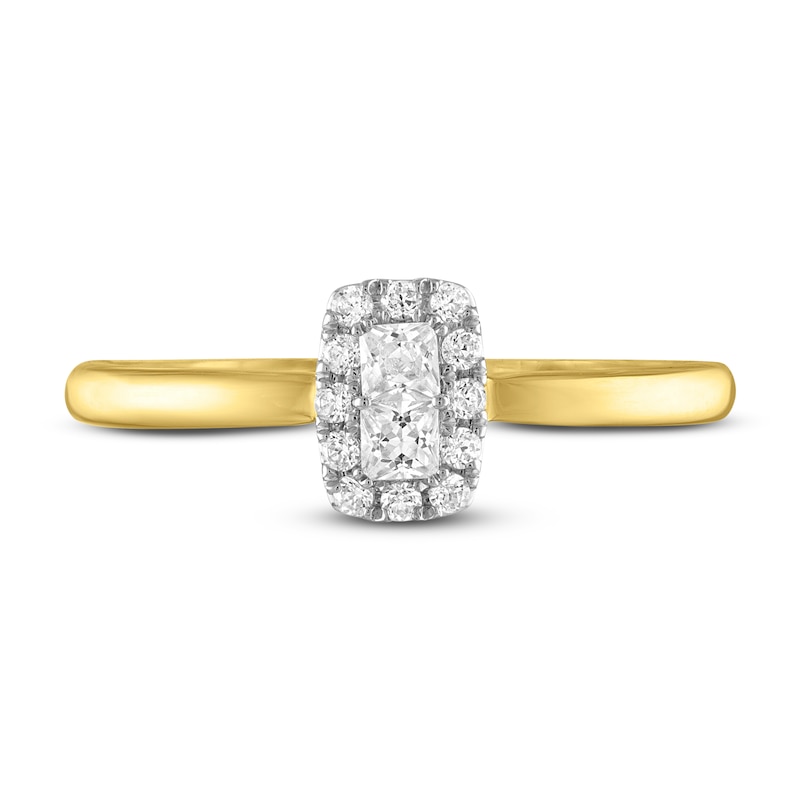 Main Image 3 of Forever Connected Diamond Ring 1/5 ct tw Princess & Round-cut 10K Yellow Gold