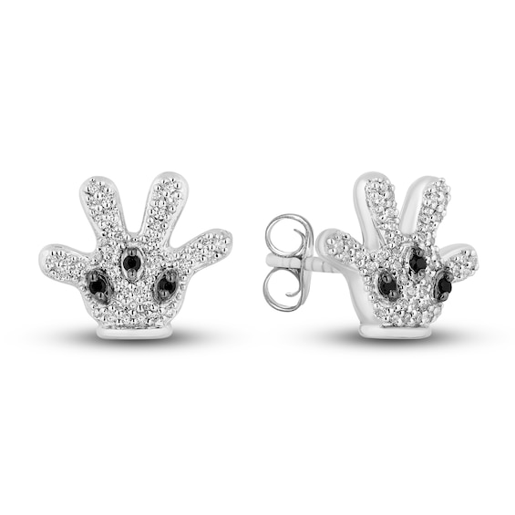 Disney Treasures Diamond Mickey Mouse Glove Earrings 1/5 ct tw Sterling Silver
