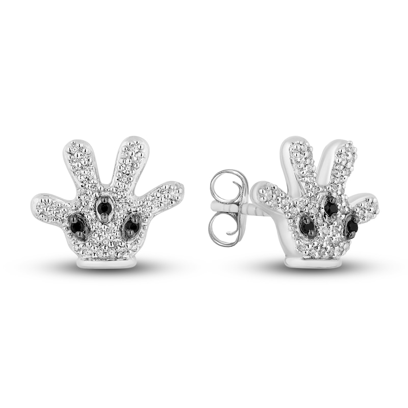 Main Image 1 of Disney Treasures Diamond Mickey Mouse Glove Earrings 1/5 ct tw Sterling Silver