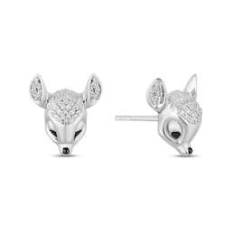 Disney Treasures &quot;Bambi&quot; Diamond Stud Earrings 1/8 ct tw Sterling Silver