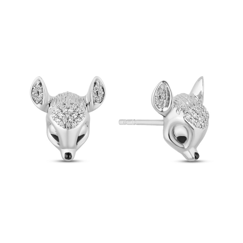 Disney Treasures "Bambi" Diamond Stud Earrings 1/8 ct tw Sterling Silver