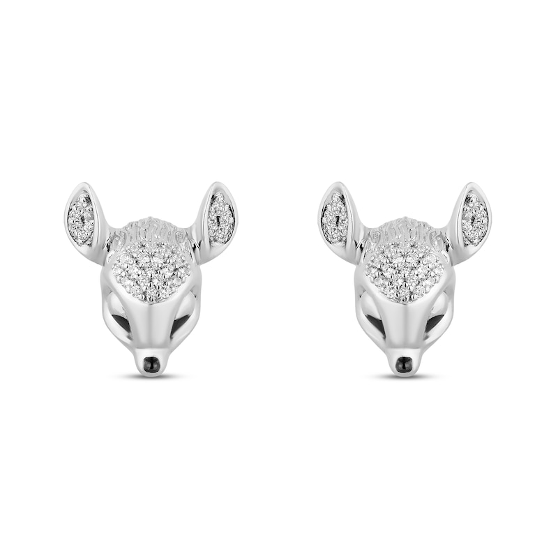 Disney Treasures "Bambi" Diamond Stud Earrings 1/8 ct tw Sterling Silver