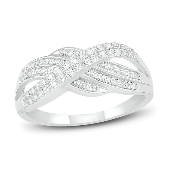 Kwiat 18kt White Gold Twist 3-Strand Diamond Ring - Silver