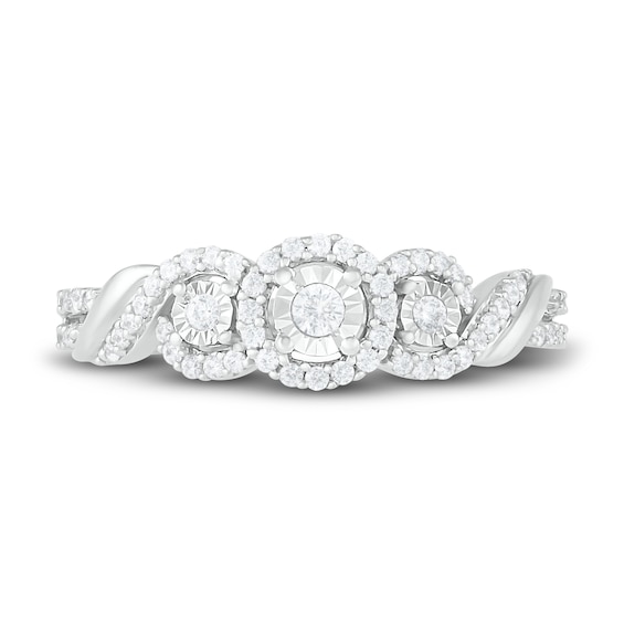 Thumbnail Image 2 of Diamond Three-Stone Fashion Ring 1/4 ct tw Sterling Silver